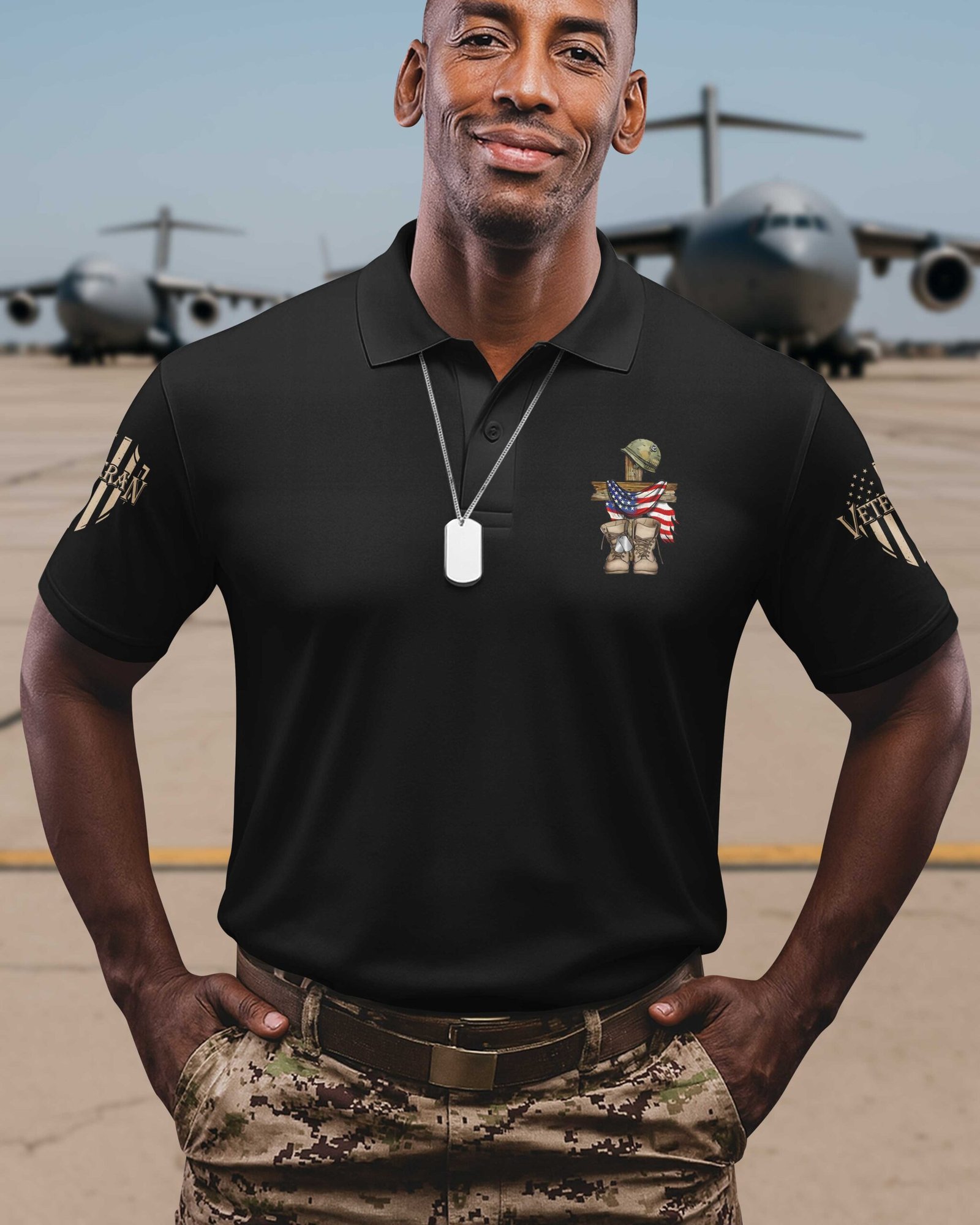 God Found Some Of The Strongest Americans And Made Them Veterans Polo - Image 2