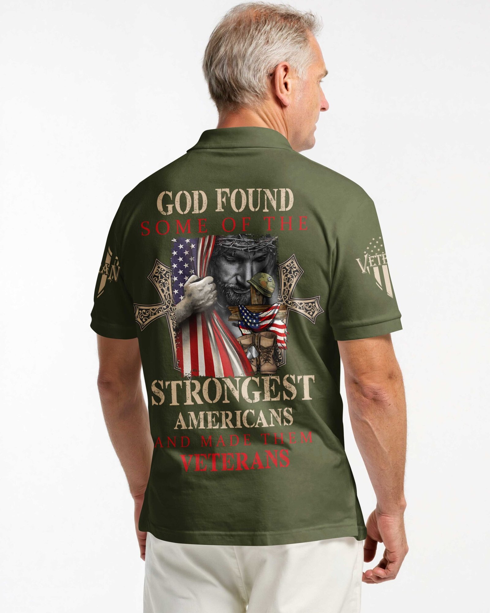 God Found Some Of The Strongest Americans And Made Them Veterans Polo - Image 15