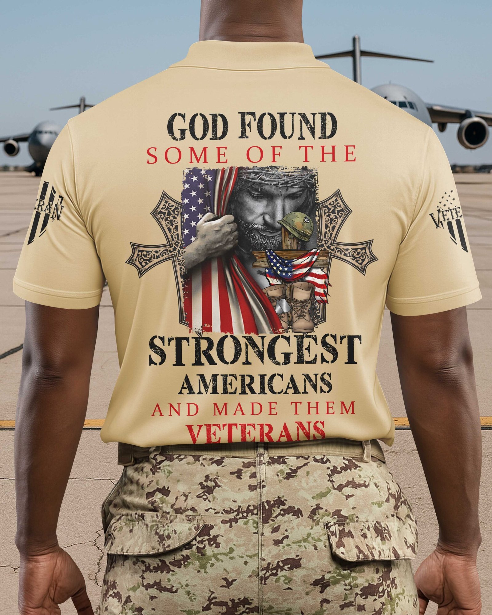 God Found Some Of The Strongest Americans And Made Them Veterans Polo - Image 7