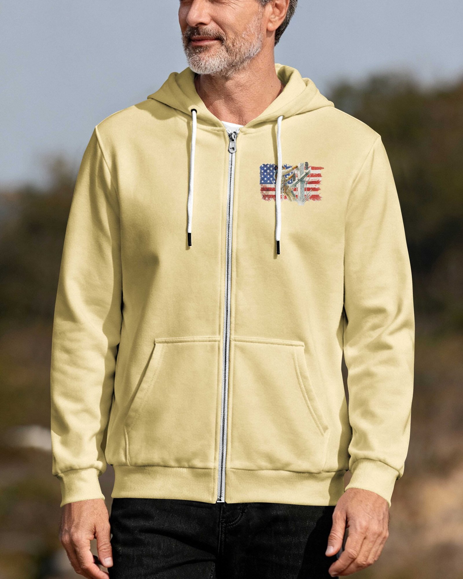 Retired Lineman Built By Grit Blessed By God Zip Hoodie - Image 5