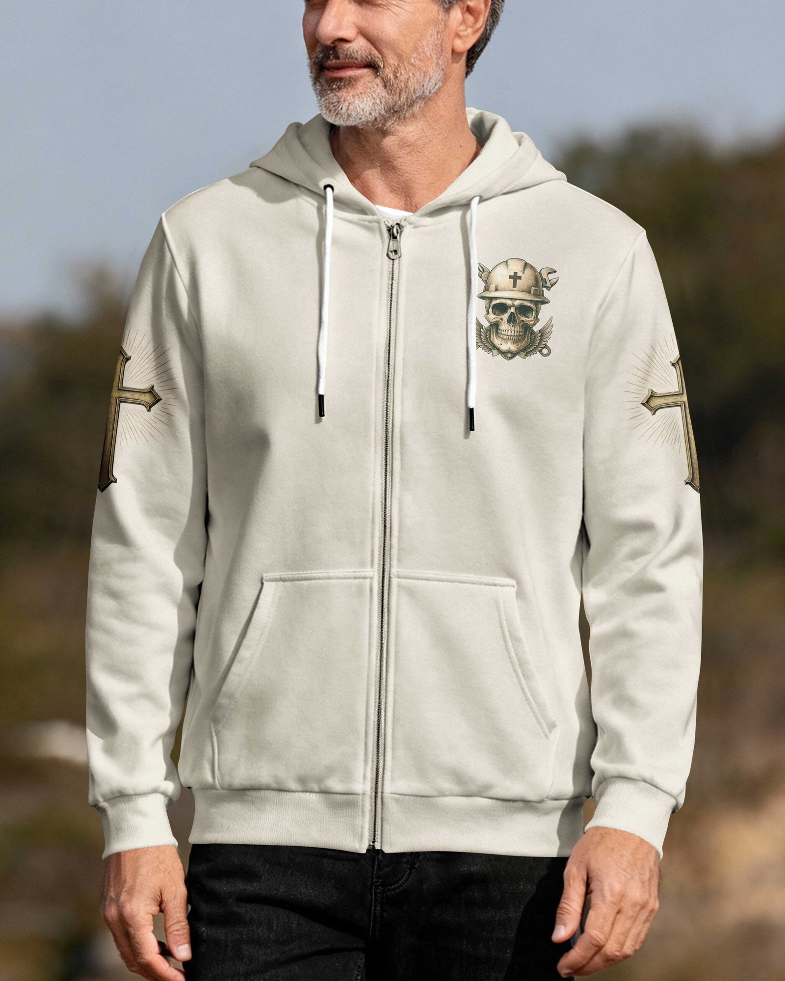 Storms Don't Scare Me God Made Me A Lineman Zip Hoodie - Image 10