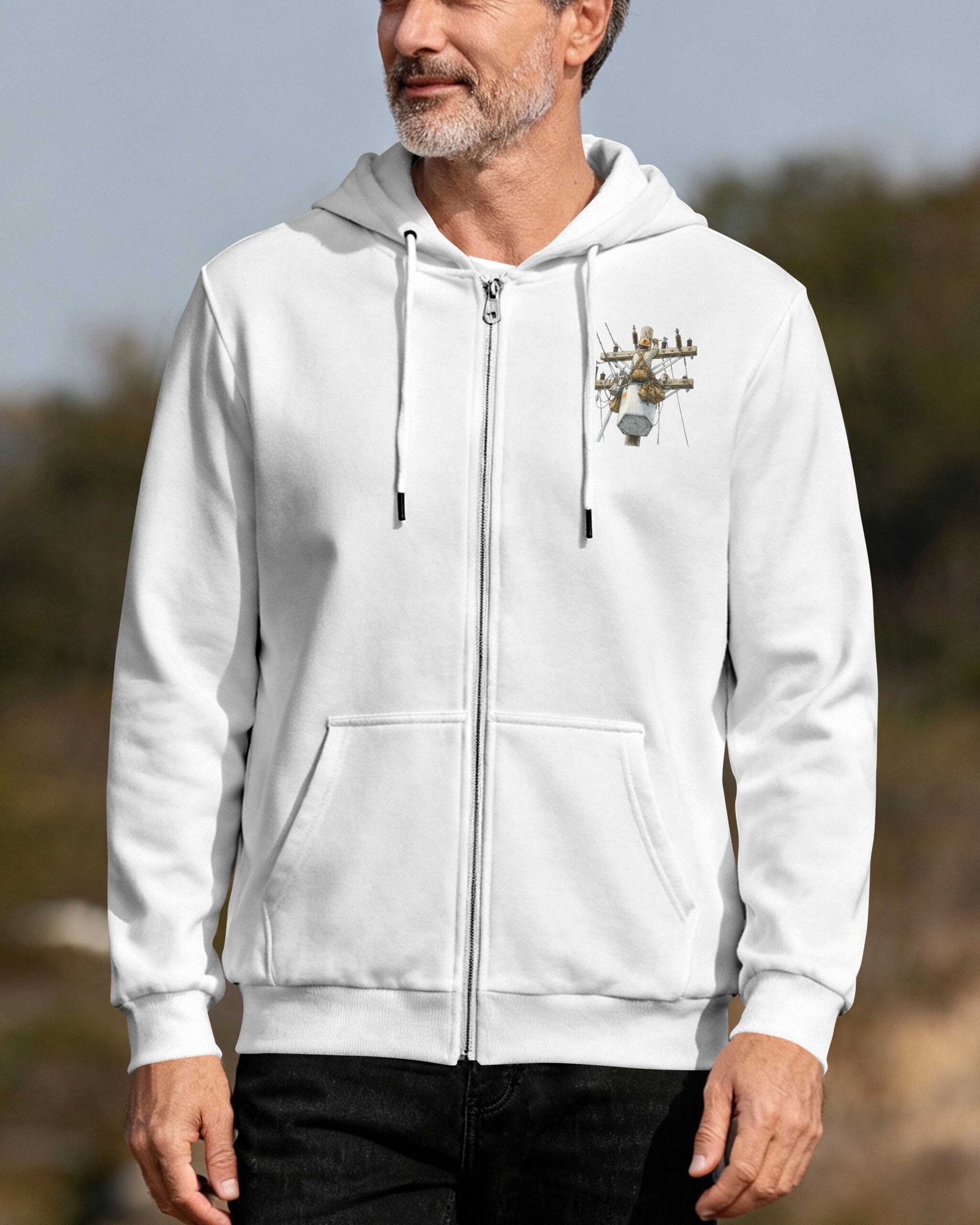 This Lineman Fixes What Storms Break With The Strength God Gives Zip Hoodie - Image 5